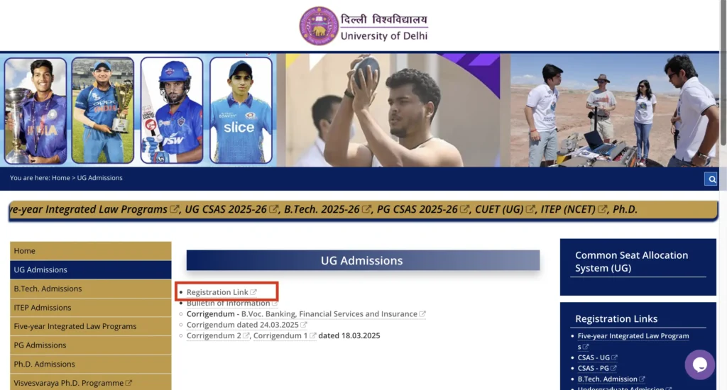 DU CSAS UG admissions portal 2025 opens at admission.uod.ac.in: Here is how to apply online